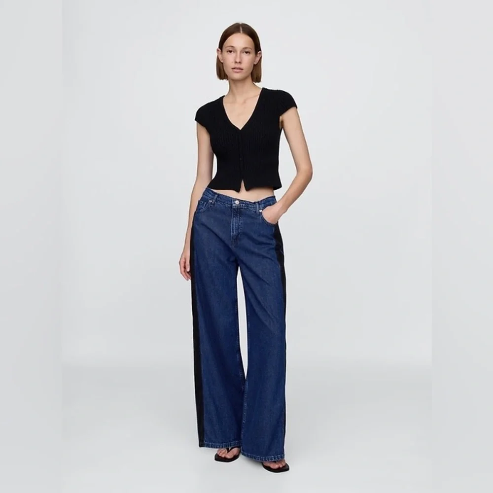 GAP Two-Tone Blue and Black Wide-Leg Jeans